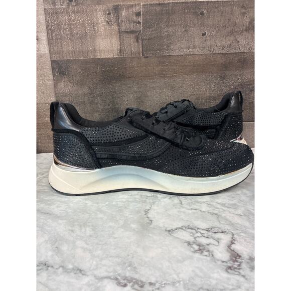 Kenneth Cole Reaction Womens 11 Black Claire Fashion Sneakers Embellished LB6-13 - Picture 4 of 7